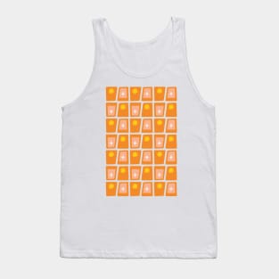 Mid Century Funky Blocks 2 in Orange, Peach and Yellow Tank Top